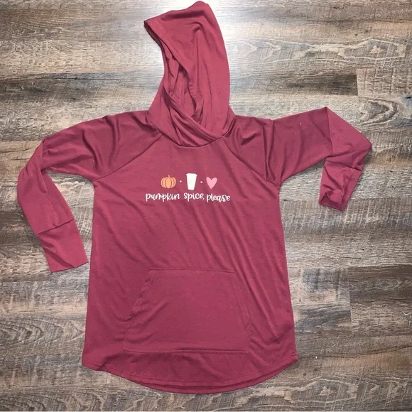 LuLaRoe Tops Lularoe Amber Pumpkin Spice Please Hoodie Size